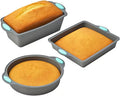3-Piece Silicone Cake Pan Set for Air Fryer and Oven – Square, Rectangular and Round Non-Stick Baking Molds, Food-Grade, Heat Resistant & Easy Release -