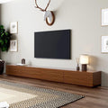 118" Modern Solid Wood TV Stand with Storage, Fully Assembled, Large Entertainment Center 4 Drawers, TV Media Console Living Room TV Stand Walnut