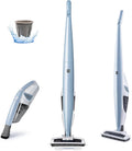 Cordless Stick Vacuum Lightweight 2-in-1 Handheld, LED Headlight with 2-Speed Power Control for Hardwood Floor, Carpet & Pet Hair, 16 Volts, Gray-Blue