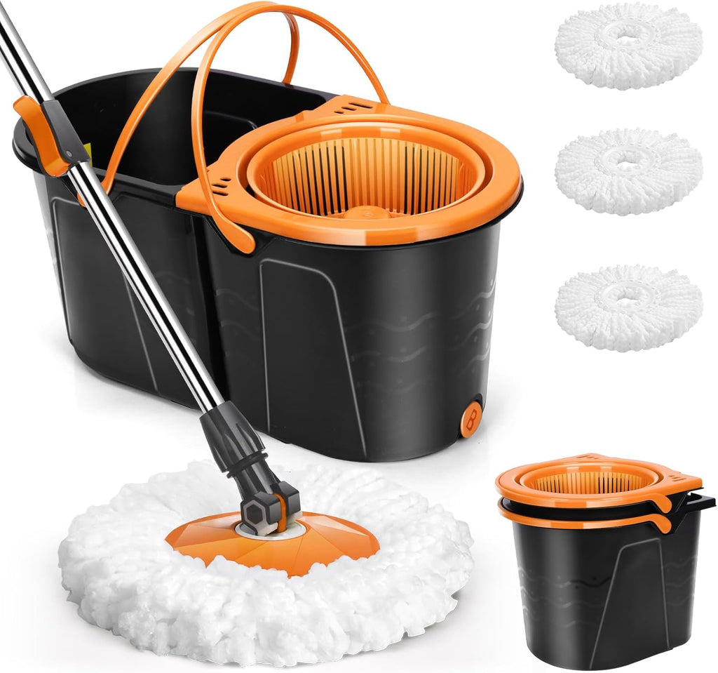 Spin Mop and Bucket with Wringer Set