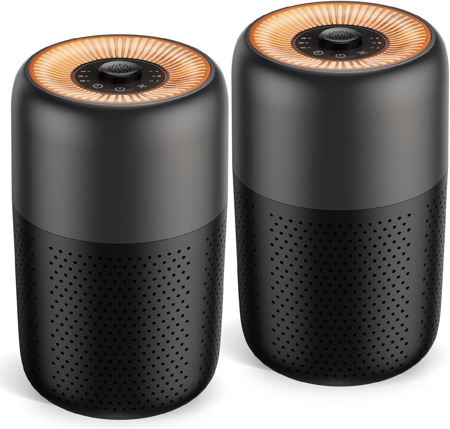 Two-pack air purifiers suitable for bedrooms and homes, with aromatherapy function. Small air purifier with night light and speed control, 24dB low noise, promotes sleep, suitable for pet rooms, dormitories, and kitchens.