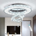 32-inch Modern Crystal Flat Ceiling Pendant Light