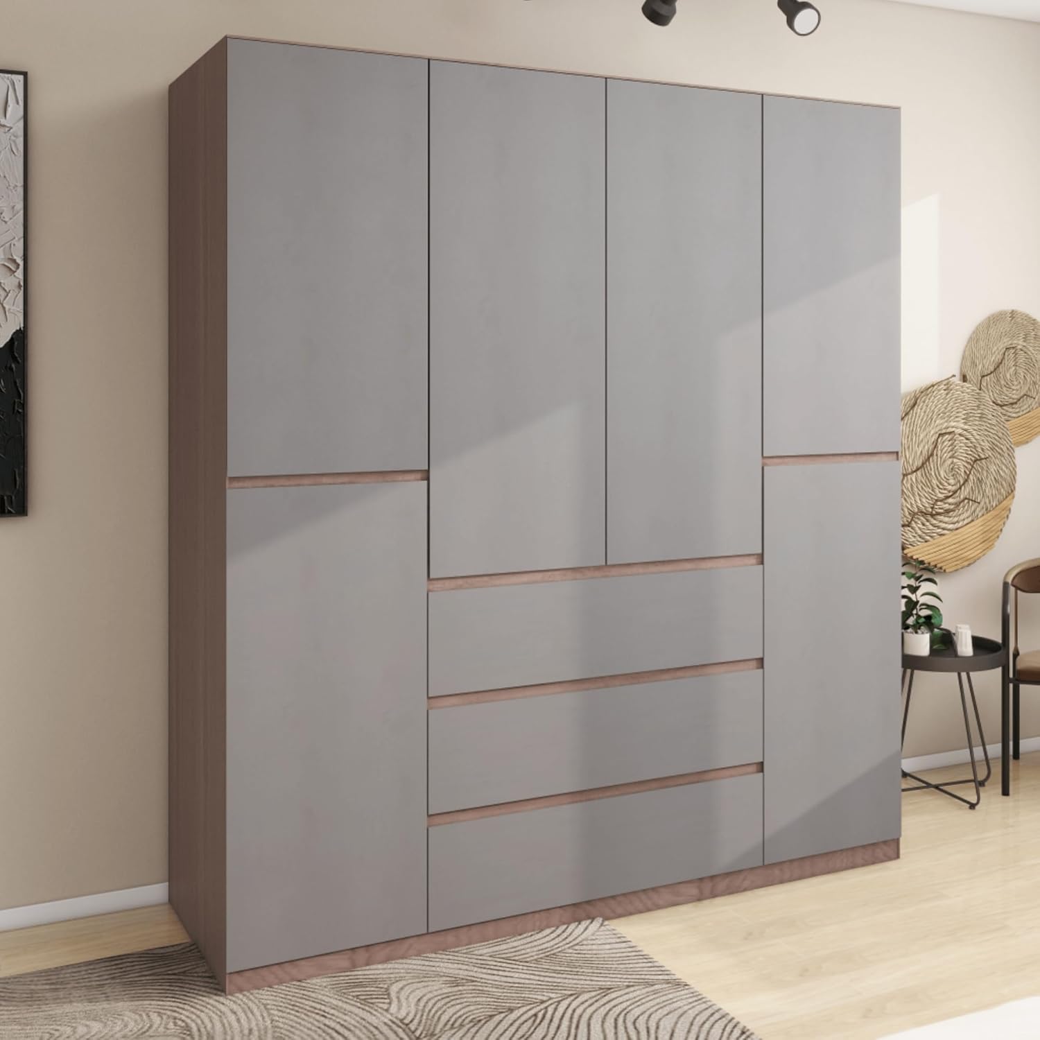 Wardrobe Closet Armoire Wardrobe Closet White Storage Cabinet Wooden Clothes Closets Cabinet Bedroom Armoires Cabinet with Hanging Rod Shelves