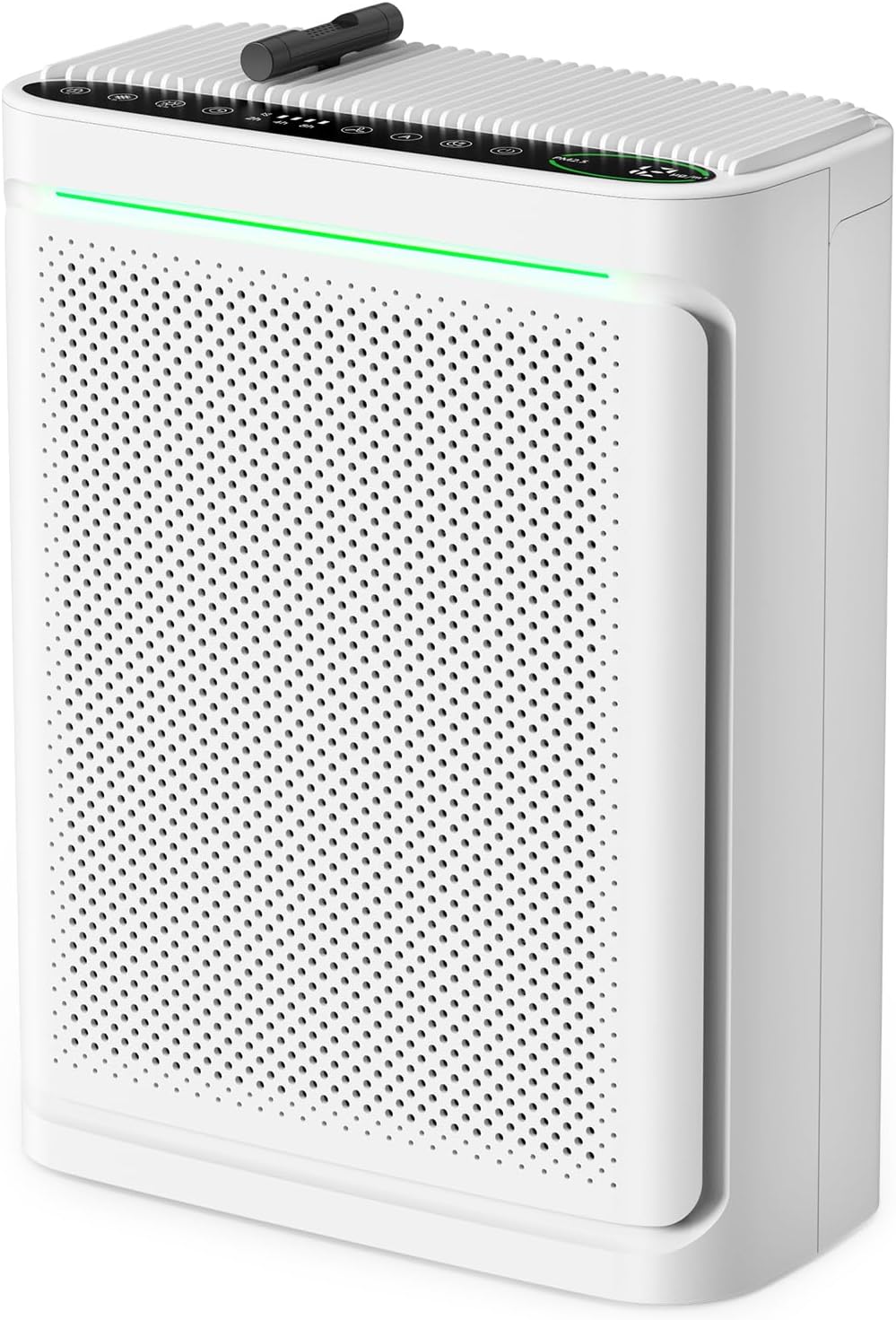 Home air purifier with air quality display, covering an area of up to 2152 square feet, equipped with a washable filter and built-in fragrance sponge, suitable for bedrooms and dormitories.