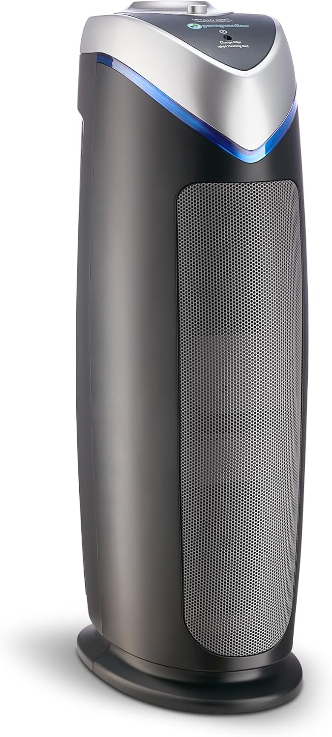 4-in-1 air purifier, suitable for rooms up to 743 sq ft, equipped with HEPA air filter, UV-C ultraviolet germicidal lamp and deodorization function