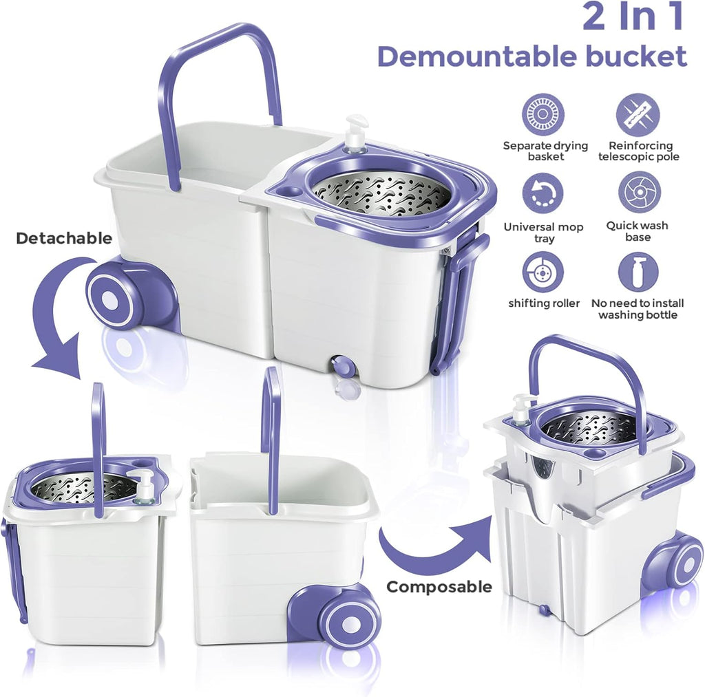 Spin Mop Bucket System with Wringer Set