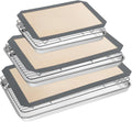 Baking Sheet Tray Cooling Rack with Silicone Mat Set, Stainless Steel Cookie Pan For Oven, Set of 9 (3 Sheets + 3 Racks Mats), Warp Resistant & Heavy Duty & Easy Clean, Grey