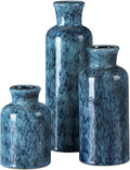 Blue Ceramic Vases Set,Small Vase Sets,Farmhouse Country Vases Home Decor,Living Room Table Decoration,Shelf Decor,and Entrance Decoration Centerpieces.