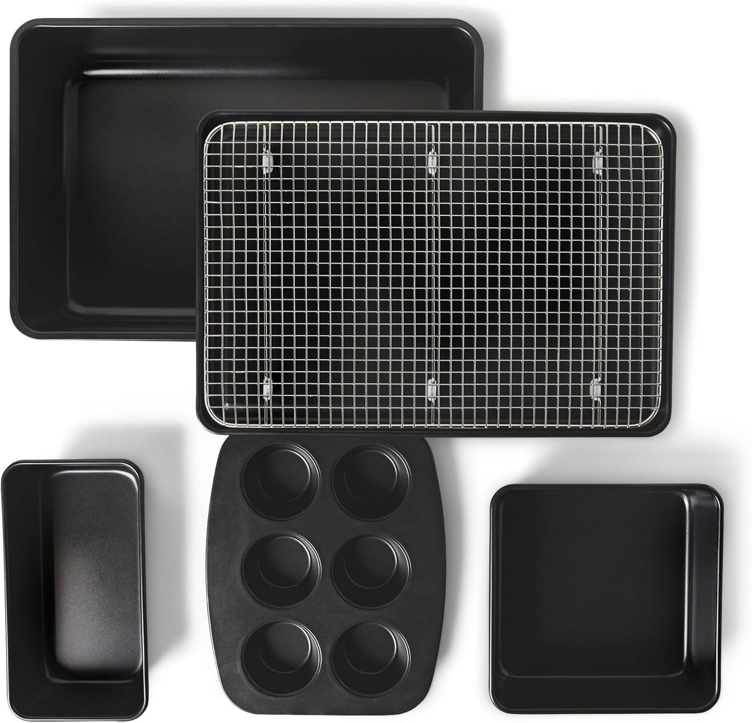 Nonstick Bakeware 6-Piece Set, Stackable, Dishwasher and Oven-Safe, Baking Pan