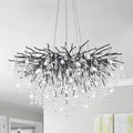 23.6-inch Modern Black Crystal Raindrop Chandelier