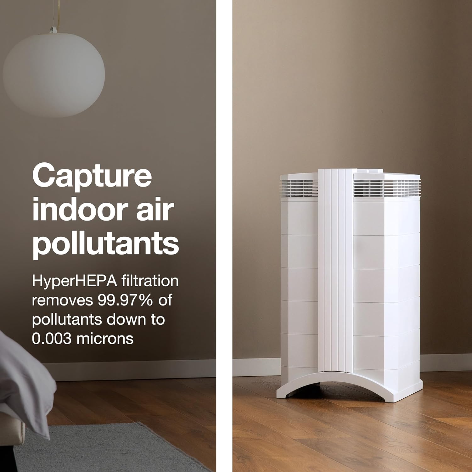 Air purifier - intelligent filtration system suitable for rooms up to 1125 square feet - effectively removes smoke, viruses, allergens, asthma, mold, dust, and pet hair, supports WiFi connectivity