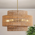 24-inch Large Bohemian Style Wicker Chandelier