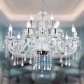 12-Light Modern Luxury Silver Crystal Candle Chandelier
